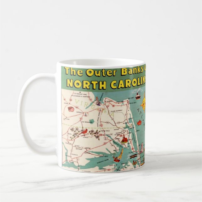 La carte des Outer Banks sur un mug (Gauche)