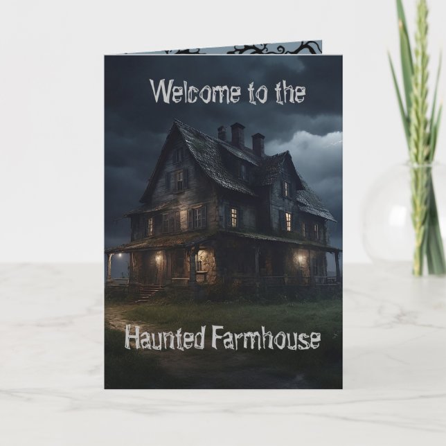 La carte d'Halloween de la ferme hantée (Devant)