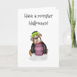 La carte d'Halloween Monster de Frankenstein