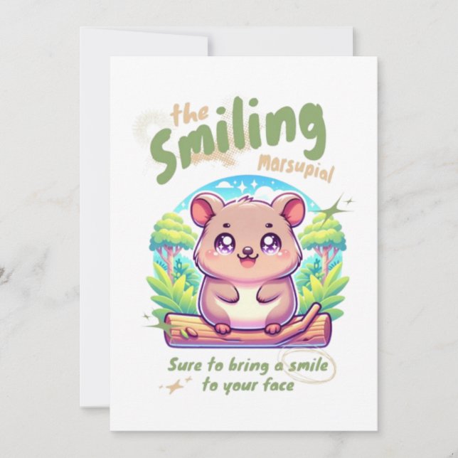 La carte d'invitation de l'animal mignon marsupial (Devant)