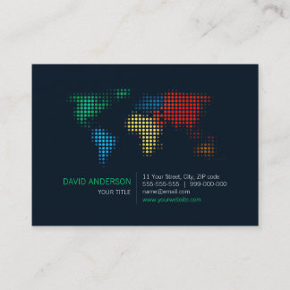 La carte du monde pointille le carte de visite