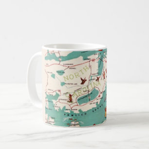 La carte illustrée des Outer Banks sur un mug