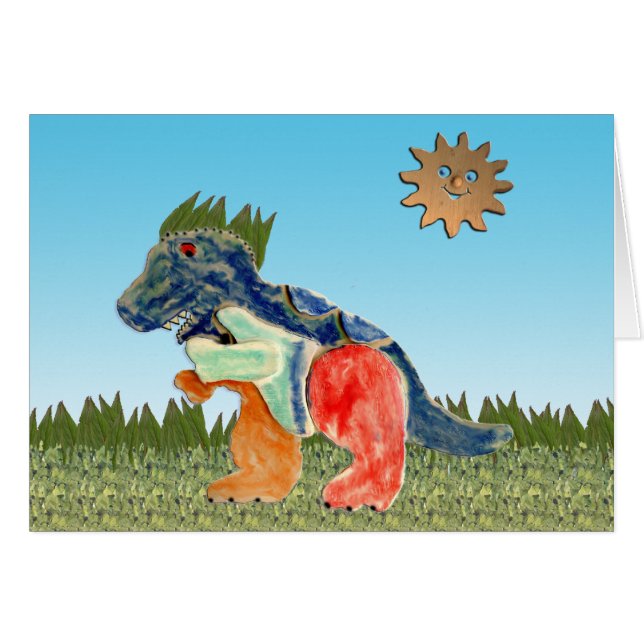 La carte inquiétée de dinosaure (Devant Horizontal)
