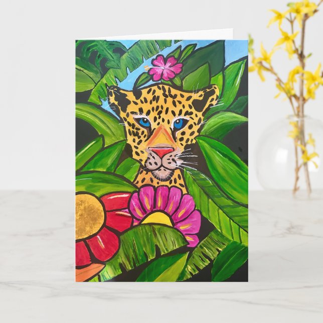 La carte Jaguar vierge (Fleur jaune)