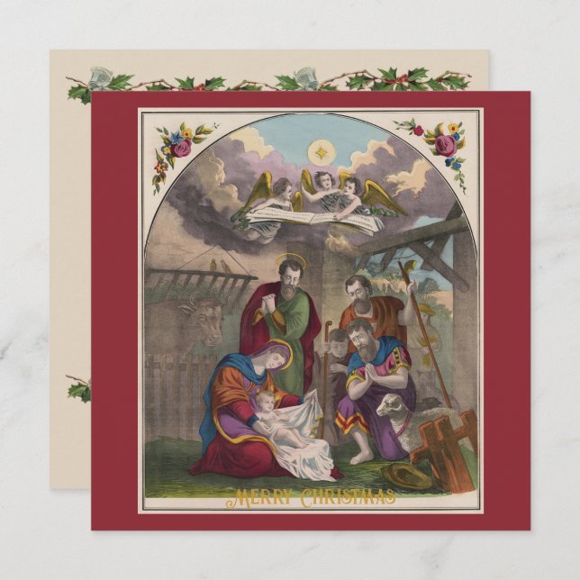 La Carte Plat de la naissance de Jésus-Christ (Devant / Derrière)