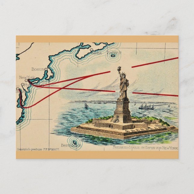 La carte postale ancienne de la Statue de la Liber (Devant)