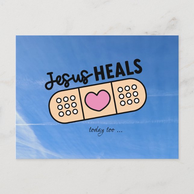 La carte postale de Jésus guérit aujourd'hui. (Devant)
