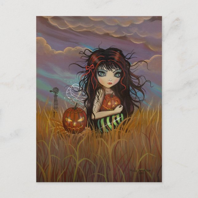 La carte postale de la fée d'Halloween (Devant)