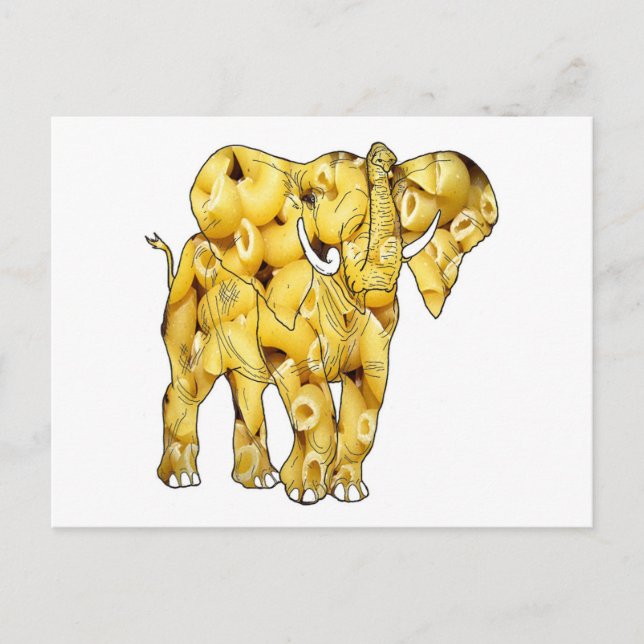 La carte postale de l'éléphant aux nouilles Macaro (Devant)