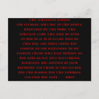 LA CARTE POSTALE DE PRIÈRE DES ROULEURS