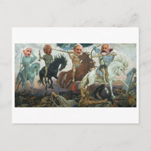 La carte postale des Quatre Cavaliers de l'Apocaly