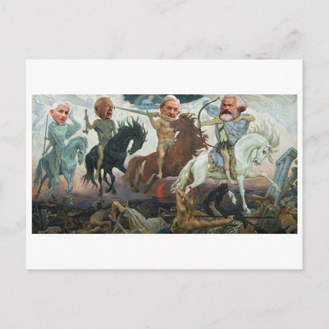 La carte postale des Quatre Cavaliers de l'Apocaly (Devant)