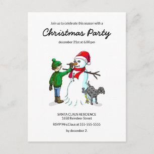 La carte postale d'invitation à la fête de Noël du