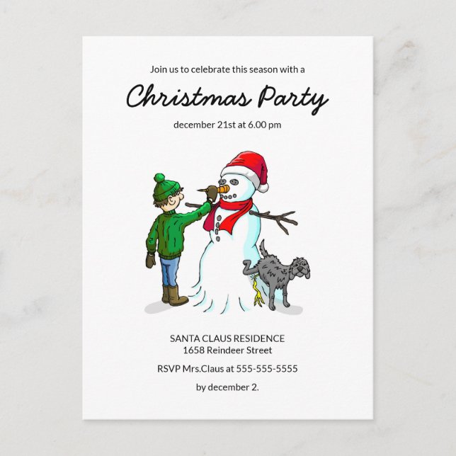 La carte postale d'invitation à la fête de Noël du (Devant)