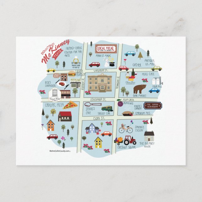 La carte postale du centre-ville McKinney Texas (Devant)