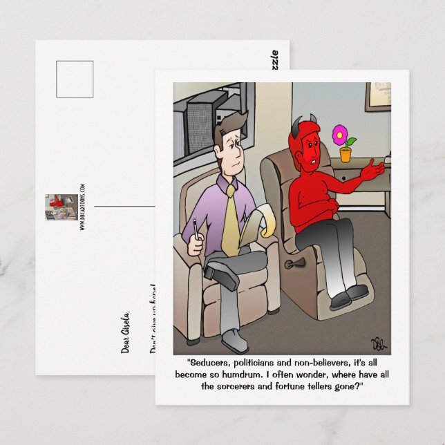 La carte postale du psychiatre du diable (Devant / Derrière)