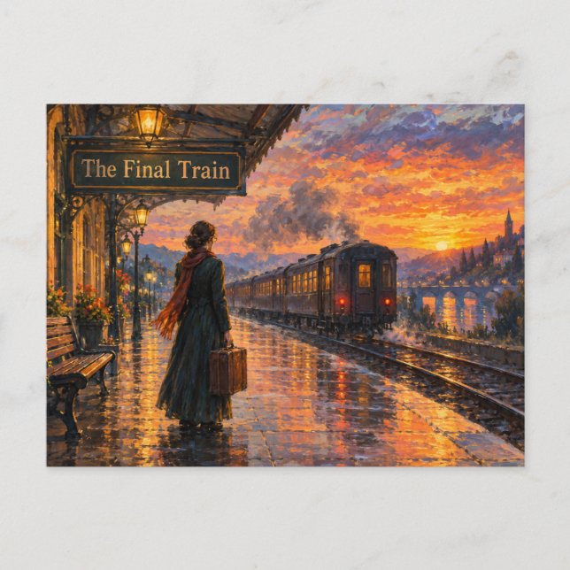 La carte postale du train final de la gare au couc (Devant)