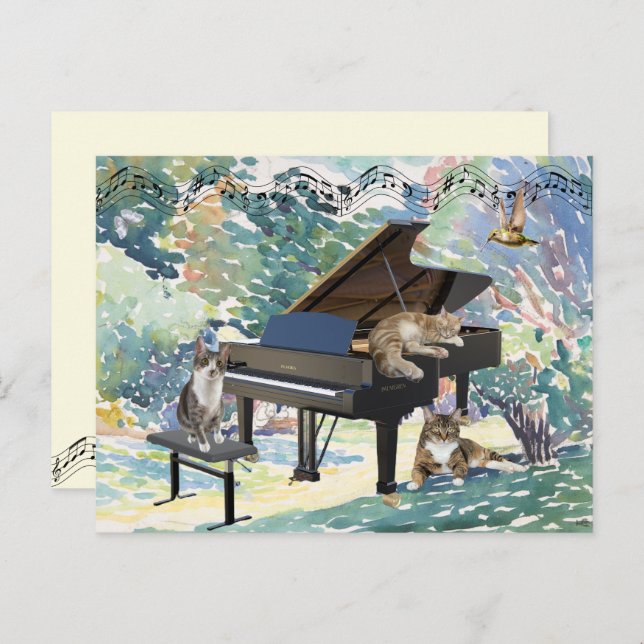 La carte postale musicale Meowy (Devant / Derrière)