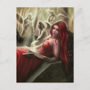 La carte postale pleurante d'anges