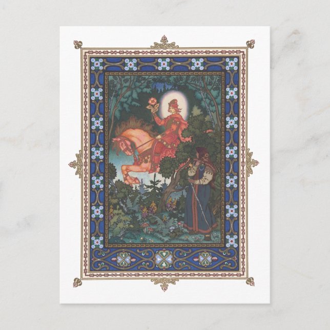 La carte postale russe de Folktale de chevalier (Devant)
