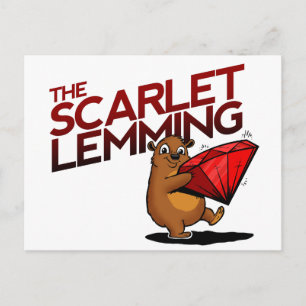 La carte postale Scarlet Lemming (avec titre)