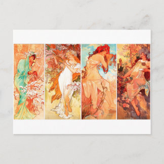 La carte postale Seasons vintage Mucha