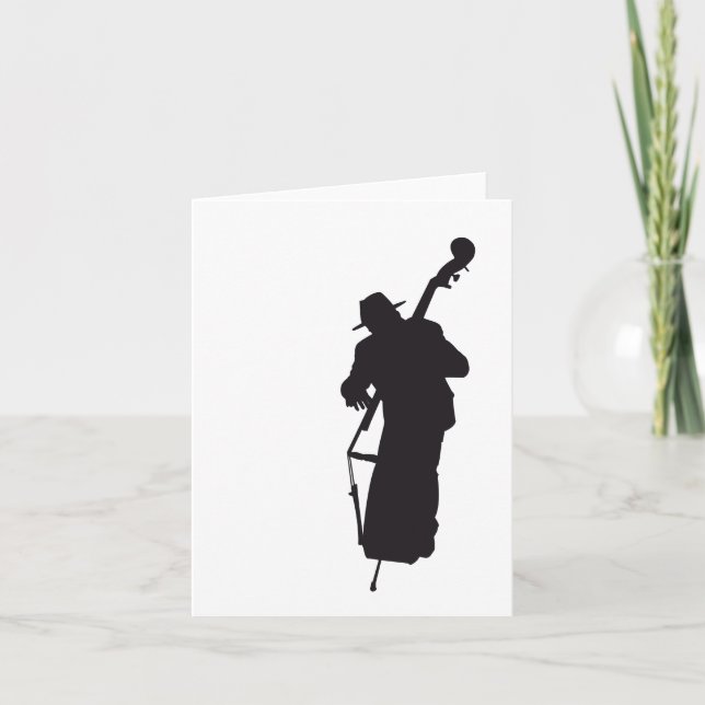 la carte postale silhouette double bass player (Devant)