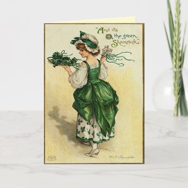 La carte Shamrock verte St. Patrick's Day Card (Devant)