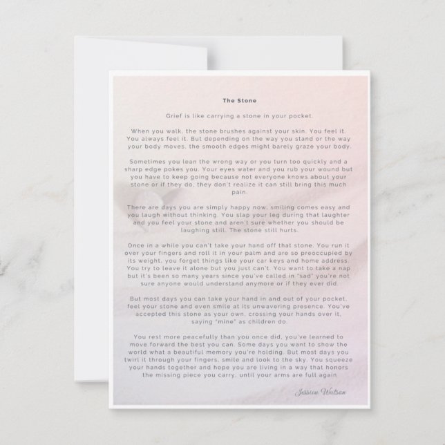 La carte Stone pleine taille pour le deuil ou la p (Devant)