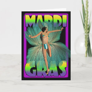 La carte vierge de mardi gras avec le danseur