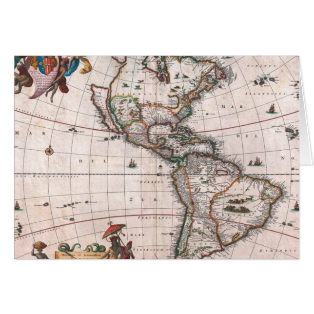 La carte Visscher du Nouveau Monde (Devant horizontal)