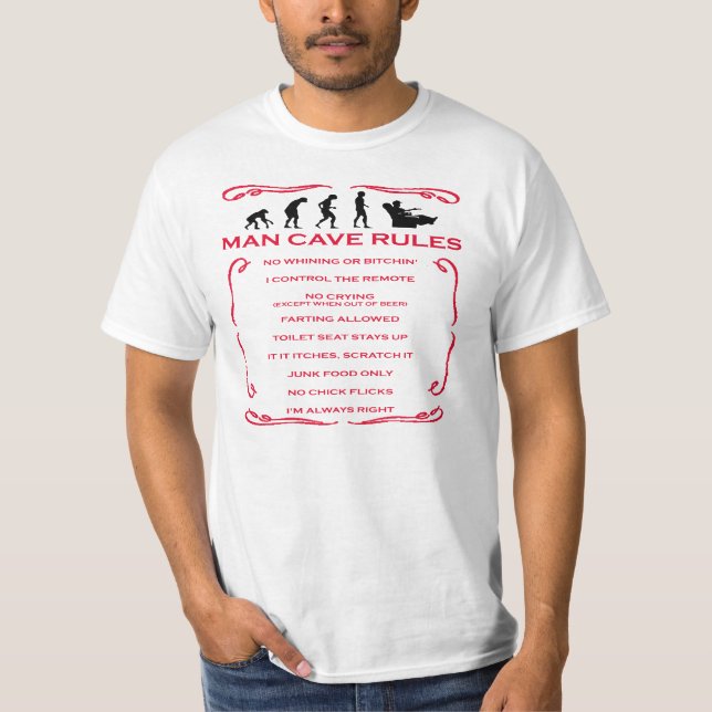 La caverne d'homme ordonne le T-shirts (Devant)