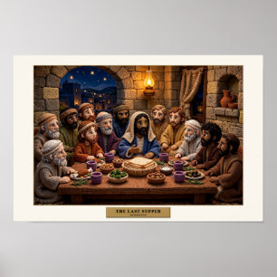 La Cène — Affiche d'art en fibre au crochet