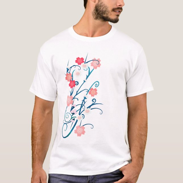 La cerise fleurit T-shirt de conceptions (Devant)