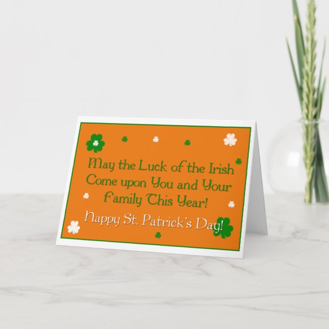 La chance du proverbe irlandais La carte de la Sai (Devant)