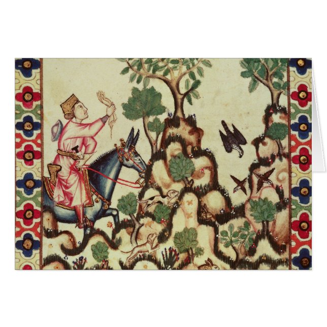 La chasse à faucon, du manuscrit (Devant horizontal)