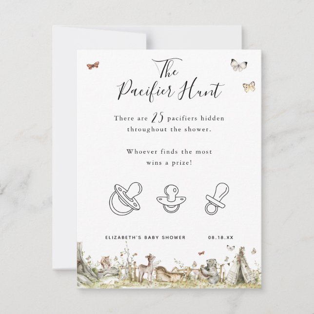 La chasse à la tétine | Jeu de Baby Shower (Devant)