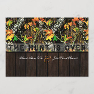 La Chasse Au Camo Wood Wedding Invitations