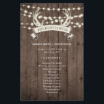 "La chasse est finie" Rustic Barn Wedding Programm<br><div class="desc">Banderole rustique de bois de cerf "La chasse est terminée" design avec des cordes de lumière sur un fond de bois de grange pour vous permettre de personnaliser ou de customiser plus loin. **Des modèles coordonnés peuvent être trouvés dans la collection ci-dessous ou en collant cette URL dans votre navigateur...</div>