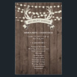 "La chasse est finie" Rustic Barn Wedding Programm<br><div class="desc">Banderole rustique de bois de cerf "La chasse est terminée" design avec des cordes de lumière sur un fond de bois de grange pour vous permettre de personnaliser ou de customiser plus loin. **Des modèles coordonnés peuvent être trouvés dans la collection ci-dessous ou en collant cette URL dans votre navigateur...</div>