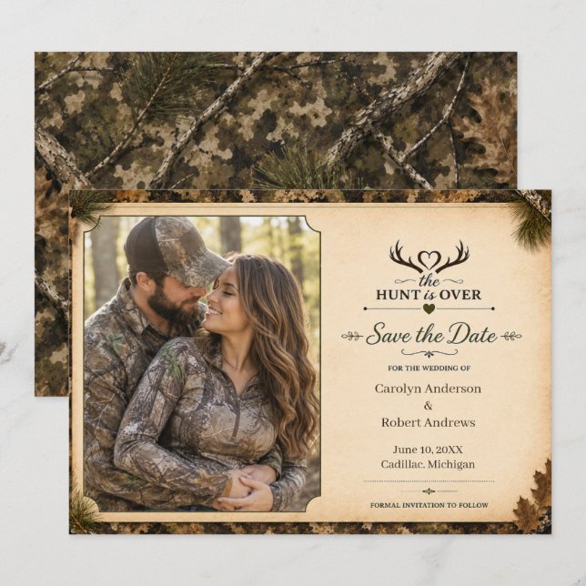 La Chasse Est Terminée Photo Camouflage Carte de S (Devant / Derrière)