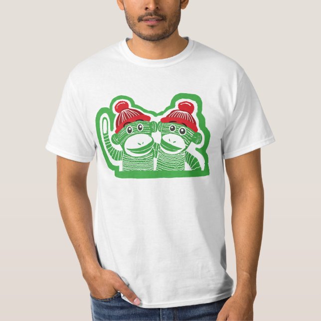 La chaussette Monkeys le T-shirt de la valeur des (Devant)