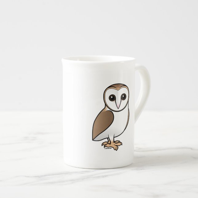 La chouette de l'étable Bone China Mug (Devant droit)