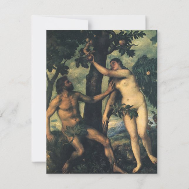 La Chute de l'Homme ; Adam et Ève par Titien (Devant)