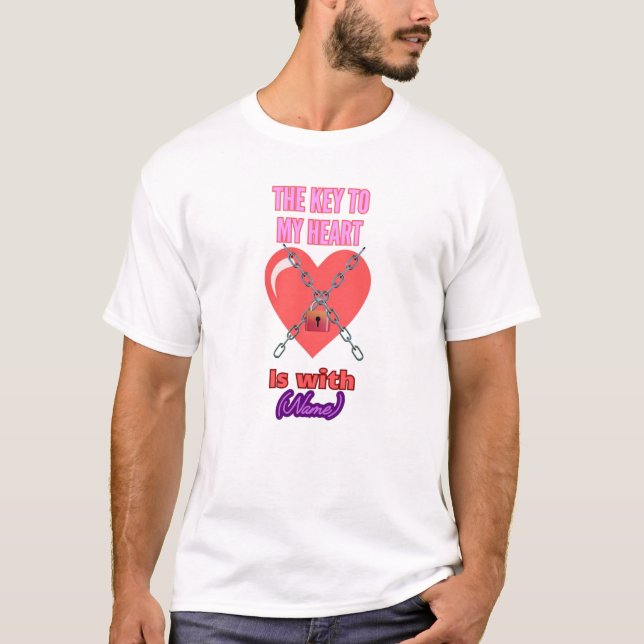 La clé de mon coeur T-shirt personnalisé (Devant)