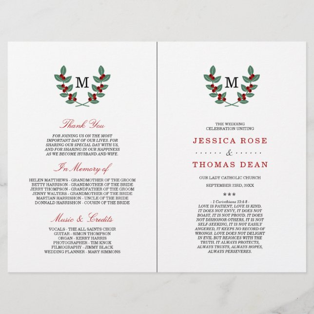 La collection de Mariages Monogram Berry Bush (Devant)