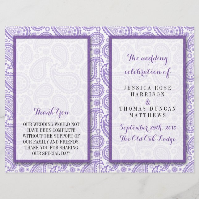 La collection Mariage moderne Paisley - Purple (Devant)
