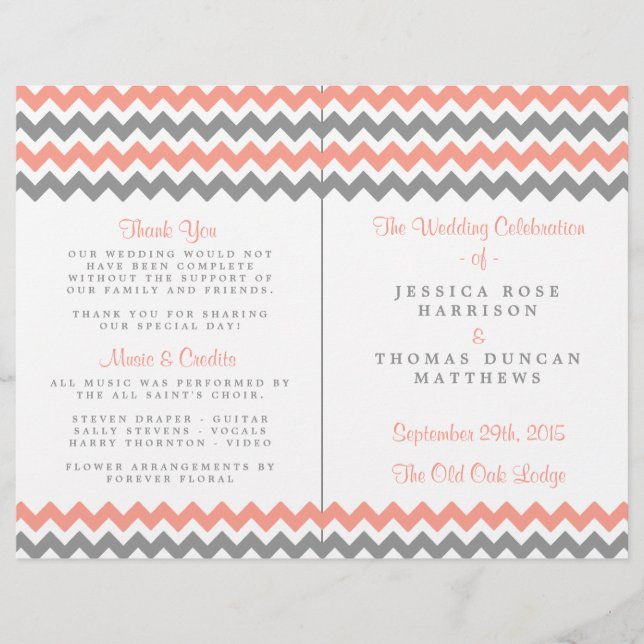 La collection moderne de Mariages Chevron - rose e (Devant)