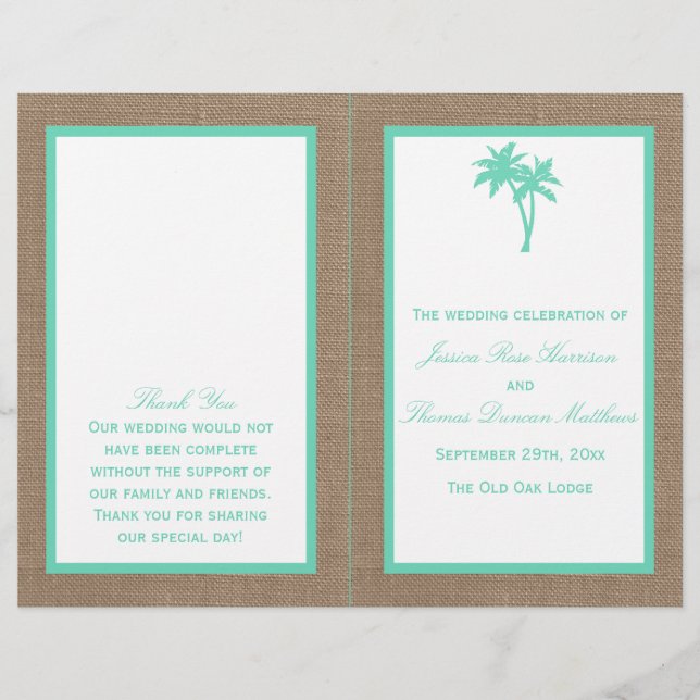 La collection Tropical Palm Tree Beach Wedding (Devant)