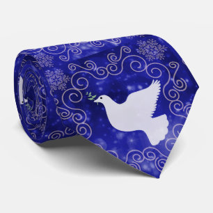 La colombe de la paix sur le bleu violet Cravate